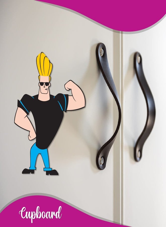 Bhai Please Johnny Bravo Wooden Fridge Magnet (Pack of 1) | Cartoon Characters, Movie, TV, Comics, Anime | Fridge Decorations | Gift for Friends, Colleagues, Gen Y | Birthday, Return Gift - Image 2